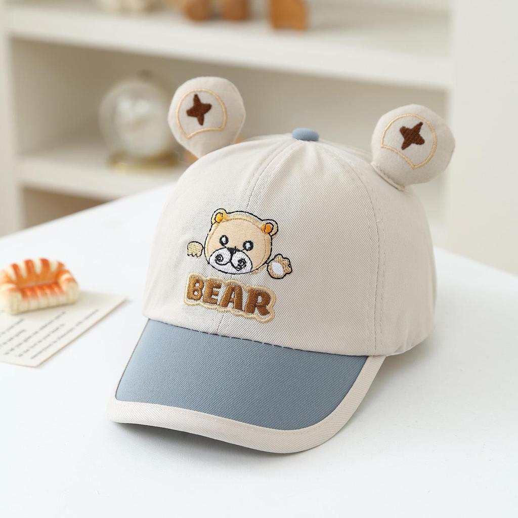 Korean Style Bear Duckbill Hat for Toddlers (1-3 Years) - Unisex Baby Sun Protection Baseball Cap, Spring/Summer 2026