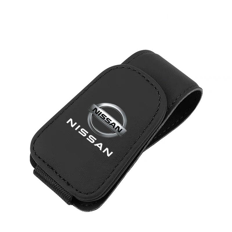 Car Glasses Clip Multifunction Sun Visor Leather Eyeglasses Clip For Nissan J10 X-Trail Qashqai Juke Leaf Micra NOTE Patrol