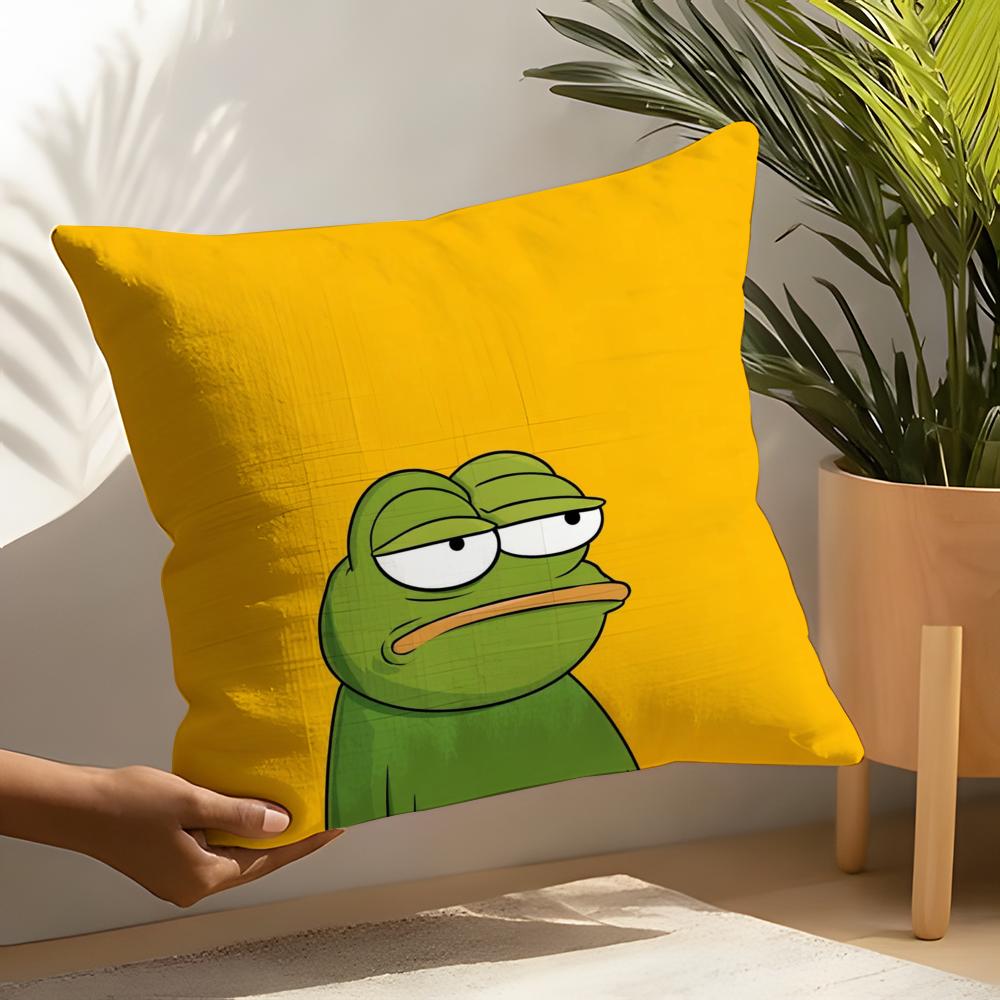 Cute frog meme Pillow Case Home Living Room Decoration Linen Pillow Cases Cushion Cover