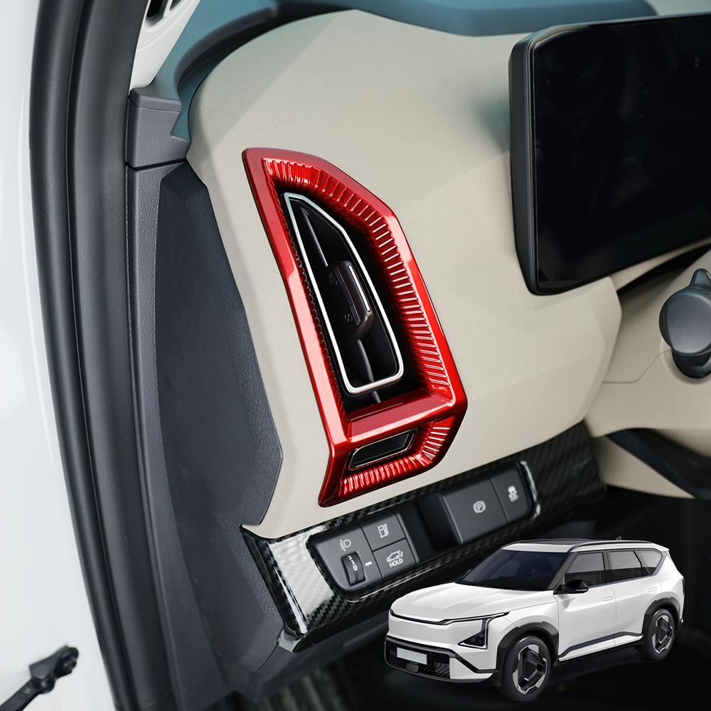 For Kia EV5 2024 2025 Car Tuning Carbon Fiber Front Both Side Vent Cover Trim Car Interior Accessories LHD