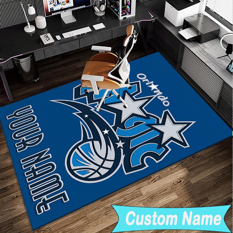 Custom Name Rug Orlando Basketball Area Rug Suitable for Indoor And Outdoor,Carpets for Homes, Offices,Living Rooms,Home Decor,Christmas Gift