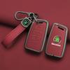 AFK1 Leather Car Remote Key Case Full Cover Protector Holder Shell Fob For Skoda Superb A7 Kodiaq Octavia A7 A8 Keychain Accessories
