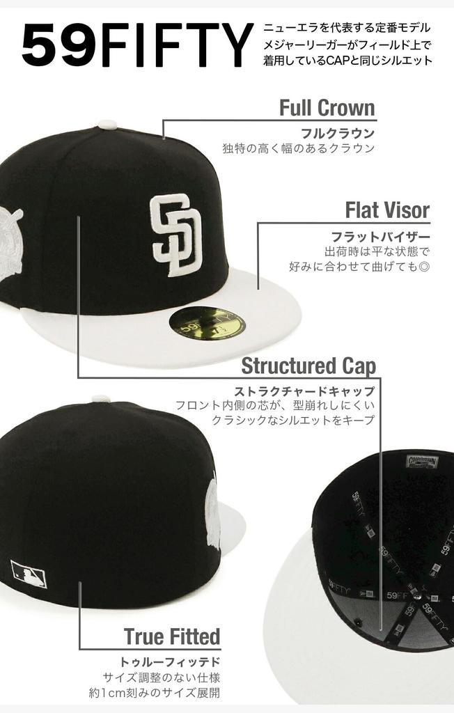 New Era Cap 59FIFTY MLB San Diego Padres SD Black Side Patch 14676980 NER35C8246 2-Tone