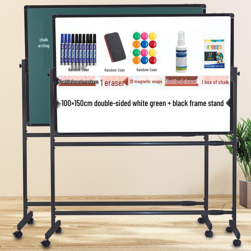 Mobile Double-Sided Magnetic Whiteboard and Chalkboard