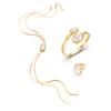Set di Gioielli Esagerato in Oro Barocco con Perle Finte per Donna Collana a Catena Serpente Vintage Bracciale Rigido Aperto e Anello