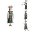 Fantasia de Halloween Encantadora de Medusa para Meninas com Saia Verde e Adereço de Cabeça