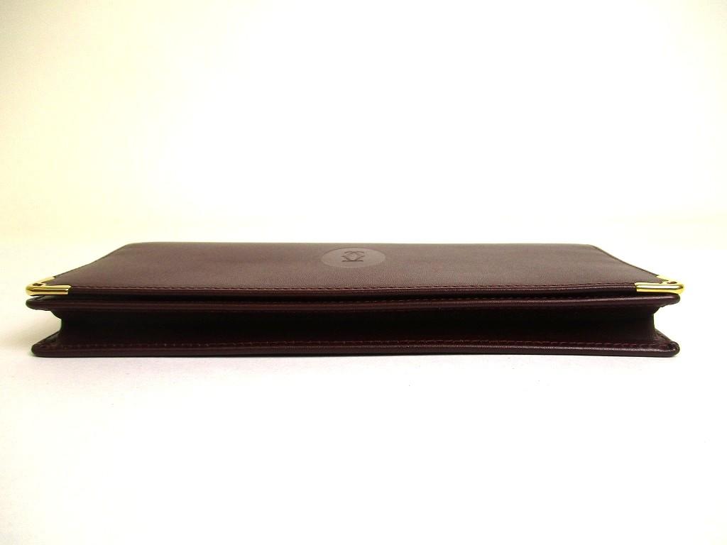 Authentic Cartier Must de Cartier Bordeaux Leather Bifold Long Wallet #a782  Refurbished