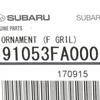 OEM 1993-2001 Subaru Impreza Front Center Grille Ornament Emblem NEW 91053FA000