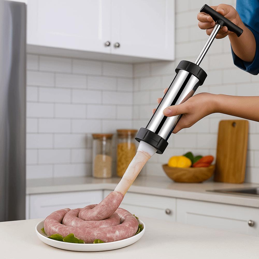 Widened Tube Sausage Maker Stainless Steel Sausage Stuffer Meat Tool Sausage Filler  Home
