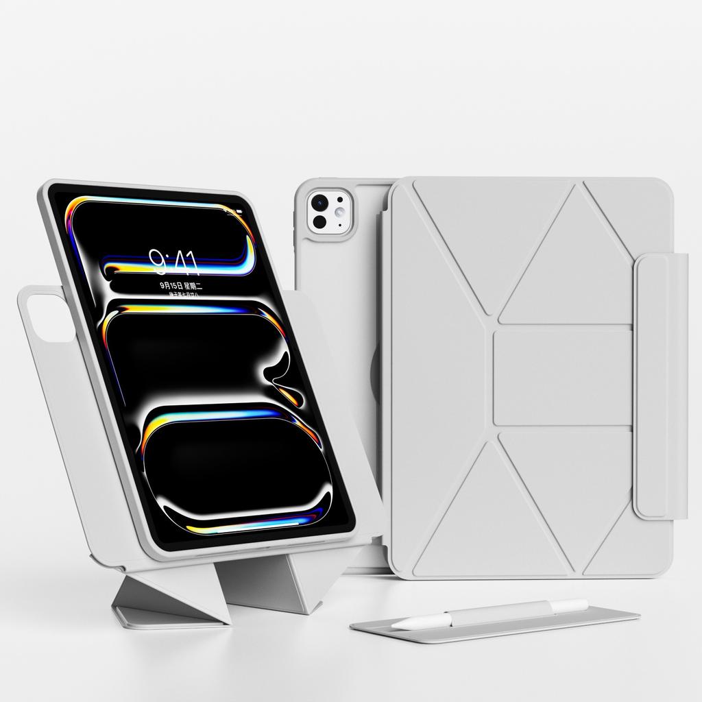 ZOYU for iPad 10/11th Increase Height Bracket Case, Magnetic Transparent Back Shell Cover iPad Pro 11 12.9 Air 4/5th 13 Mini 6/7
