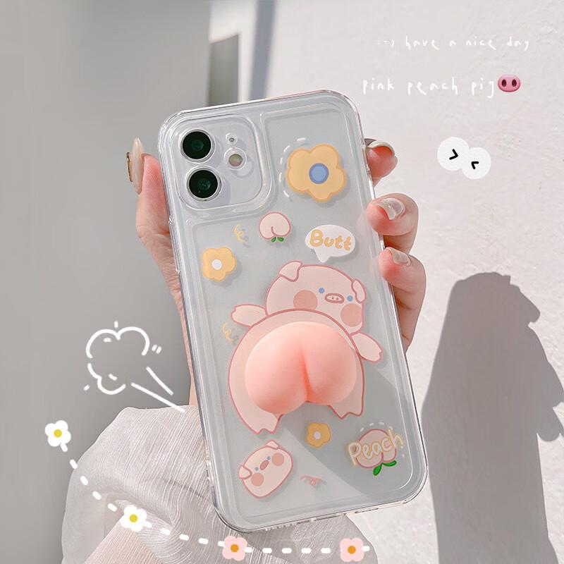 Cute 3D Pig Squeeze Silicone Phone Case for Huawei P40