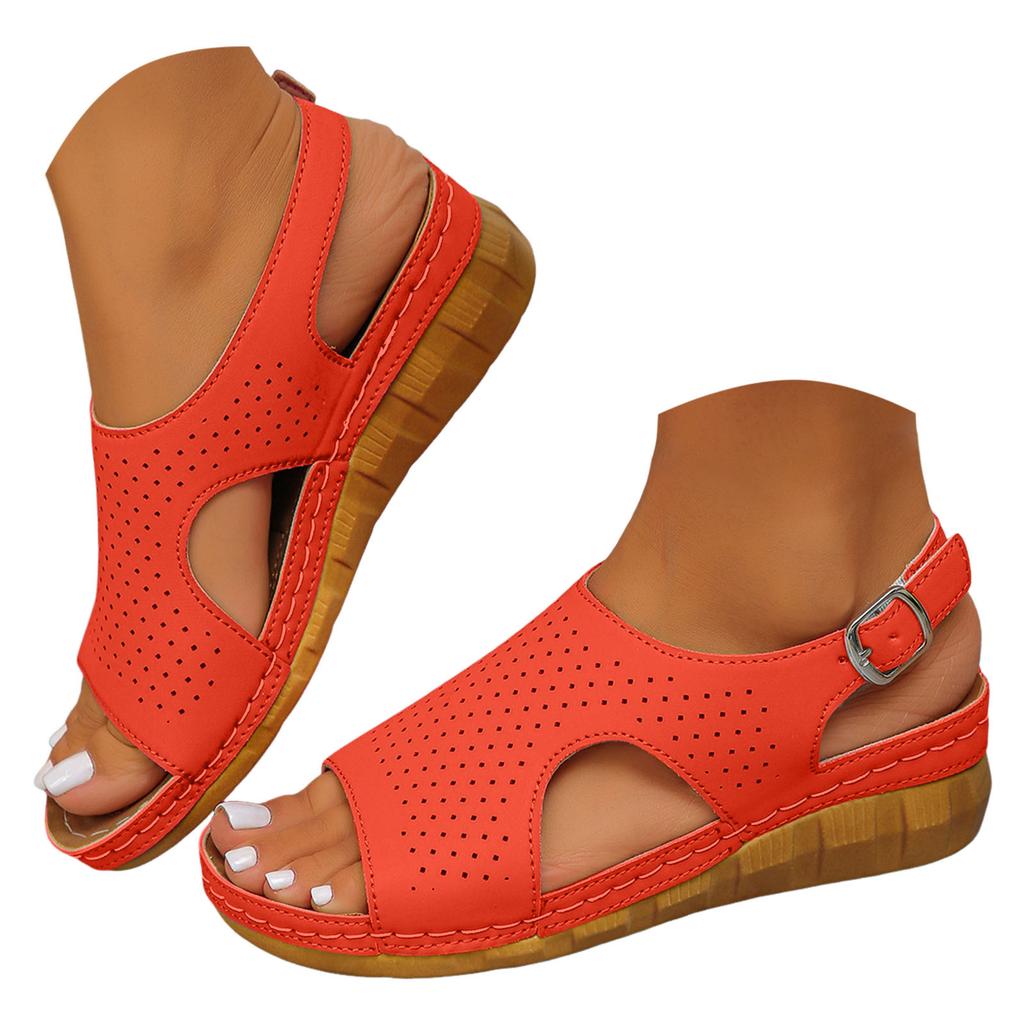 Women'S Casual Wedge Sandals Platform Slippers Simple And Stylish Toe Wedge Sandals Women With Bunions Two Strap Sandals Women