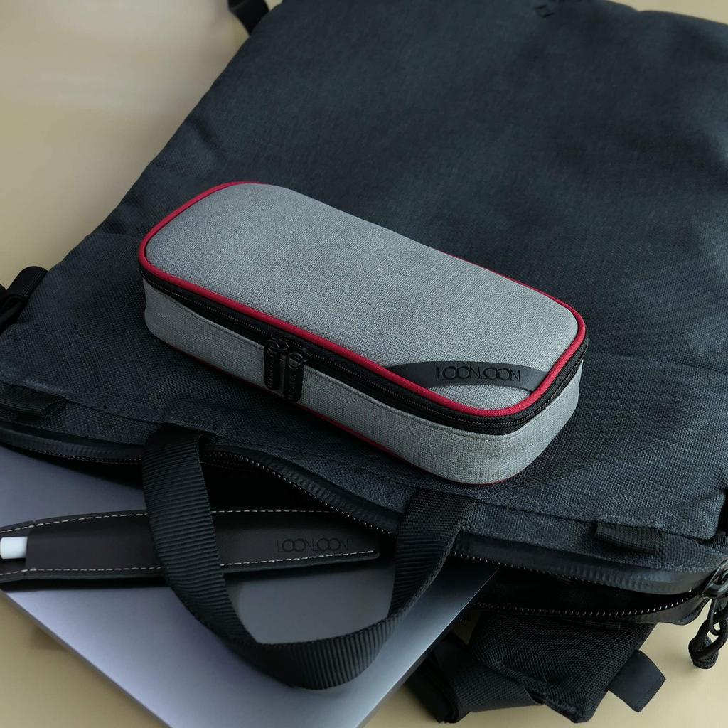 LOONLOON 660 Rainy Pencil Large Simple Design Case, Gray, Capacity, Stylish, Two-Story Design, Multifunctional,