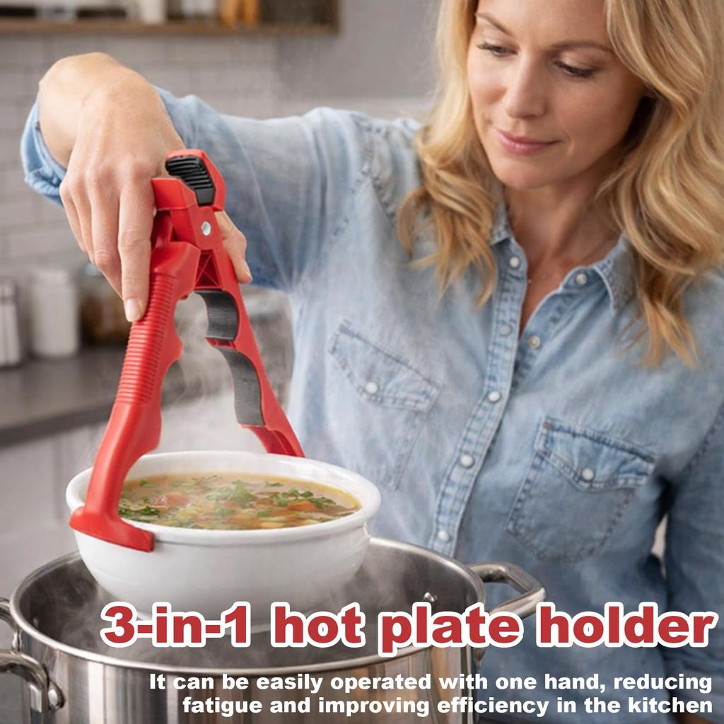 3-In-1 Heat-Resistant Tongs with Anti-Slip Design, Combining Can Opener And Gripping Tool for Kitchen Use