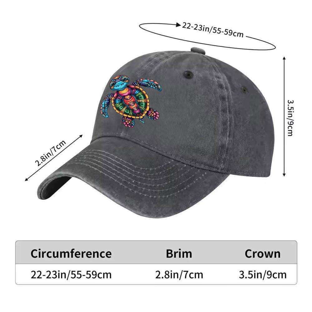 Colorful Sea Turtle Baseball Cap Unisex Cotton Casual Adjustable Snapback Hat Summer Beach Cap