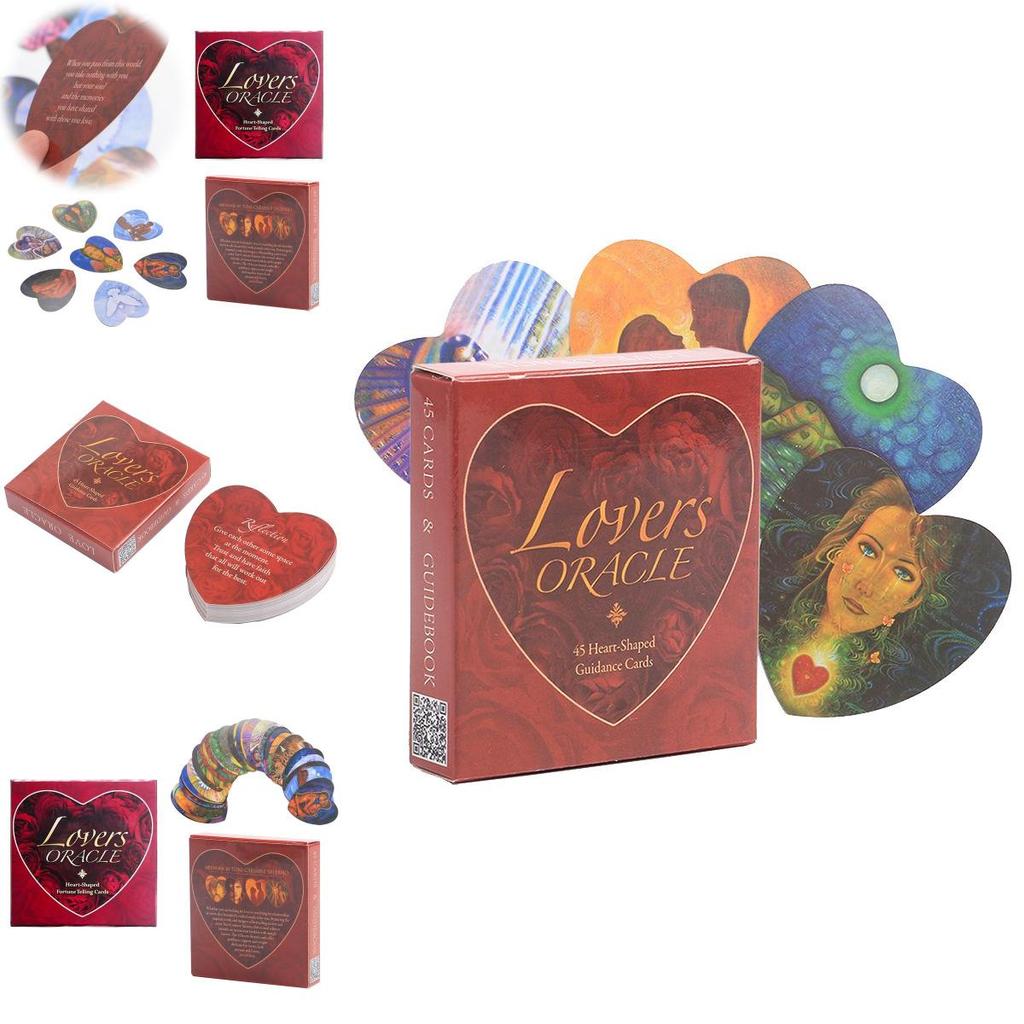 Lovers Oracle Cards Exquisite Heart-shaped Fortune Telling Tarot Deck For Couples