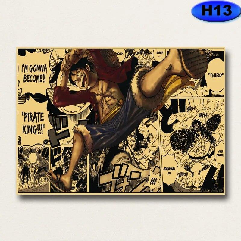 Vintage Japanese Anime Posters Kraft Paper Prints Poster Home Decor Study Living Room Bar Decoration Painting Wall Sticker