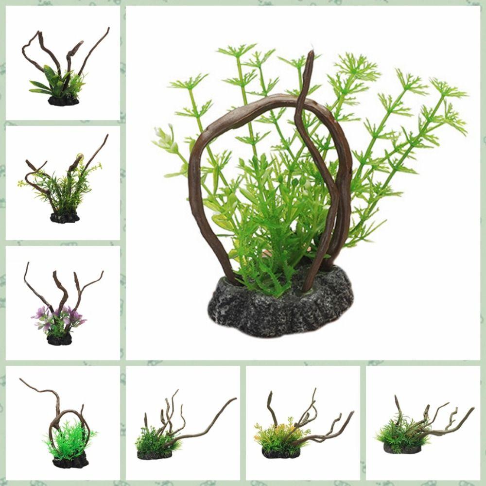 

Likelife Driftwood Tree Root Simulation Underwater Grass Simulated Sunken Wood Fish Tank Style C