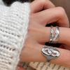 Inspired Chic Daejeon Distressed Texture S925 Silver Rings For Trendy Fashion