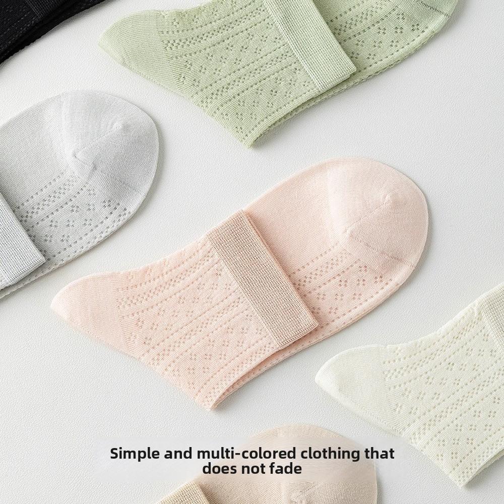 Silk Stockings for Children, Mesh-ventilated, Breathable, Summer Lightweight, Anti-odor, Sweat-absorbing Cotton Socks, Short Tube Style