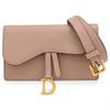Auth Saddle Belt Pouch Waist Bag Pink Beige Di9550hy