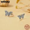 WOSTU 925 Sterling Sølv Vintage Sommerfugl Ørestikker Kvinner Retro Insest Kreative Kvinnelige Ørestikker Festgave Daglige Smykker