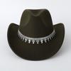 Hat Wool Jazz Top Hat Western Cowboy Flash Diamond Bridal Hat European and American Festival Top Hat