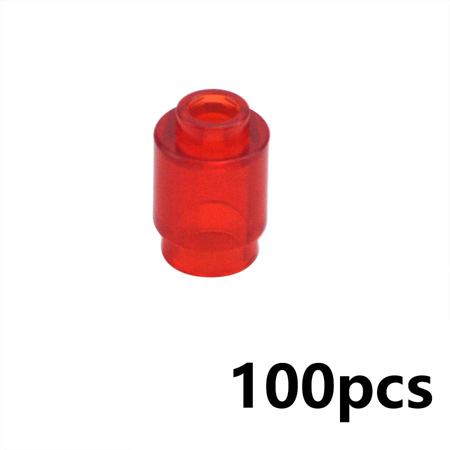 MOC DIY Compatible 100Pcs 3062 Brick Round 1 X 1 Open Stud Transparent Cylinder Building Blocks Assmble Particle Kid Toy Gift