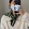 New Striped Triangle Scarf Women's Wool Knitted Scarf Korean Version Ins Outer Warm Small Scarf