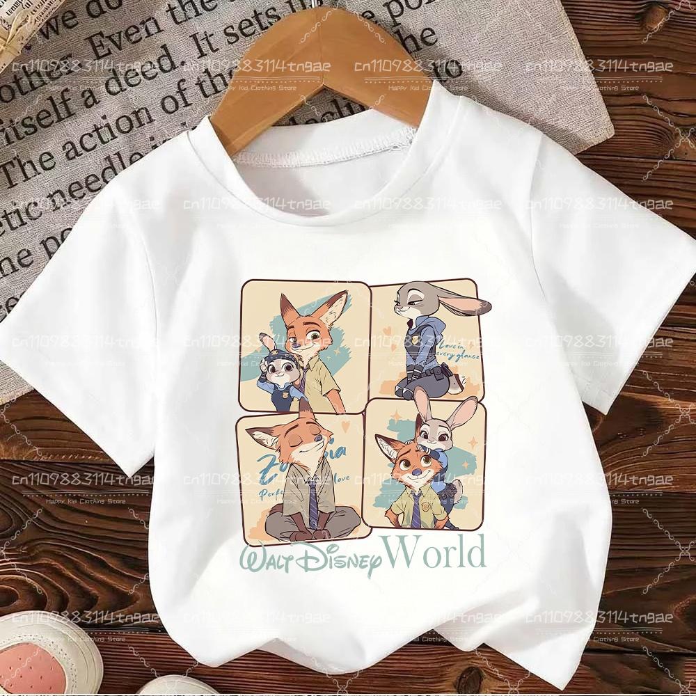 2026 Zootopia Judy&Nick&Gary Tshirt for Kids Casual Cotton Short Sleeve Tees Comfortable Top Street Fashion Parent Child Clothes