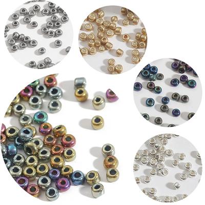 Kendin Yap Takı Aksesuarları 2/3/4mm Giyim El Yapımı Gevşek Boncuk Dekor 1 Paket Akrilik Metal Renk