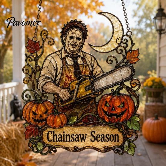 Unique Gifts for Horror Lovers Halloween 2D Window Hanging Decor, Acrylic Glowing Suncatcher with Outdoor Waterproof Party Supplies Ghost Tree