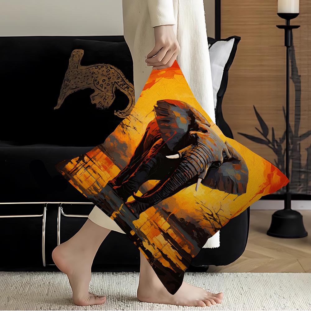 Abstract Elephant Sunset Animal Art Pillowcases Home Bedding Decorative Pillow Cover Wedding Super Soft Pillow Case
