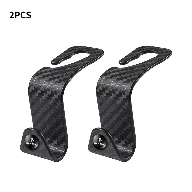 Carbon Fibre Car Rear Seat Hook Hanger Storage Organizer Hooks For Renault DACIA Logan Scenic Loguna Kadjar Twingo Accessories SS7
