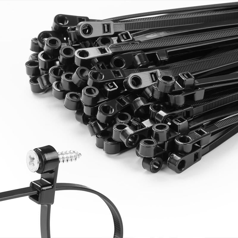 100 Pcs Nylon Universal Cable Tie Buckle New T Multifunctional Nylon Zip Ties with Pin Button Design Plastic Cable Fixion Tools