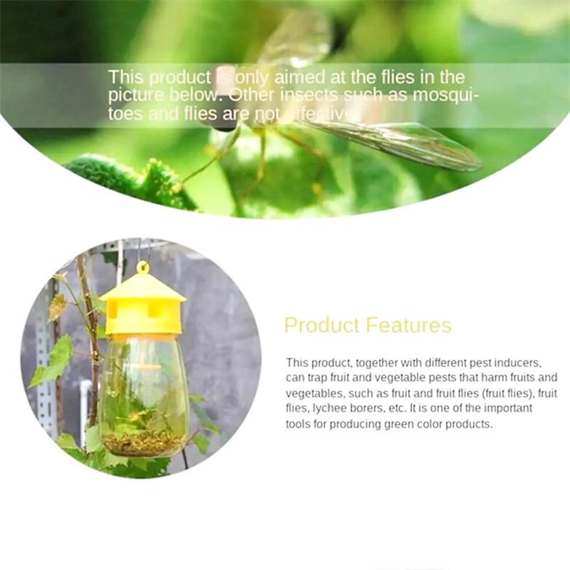 Fruit Fly Trap Killer Yellow Plastic Drosophila Trap Anti Fly Fruit Fly Killer Catcher Orchard Insect Trap Pest Control Products
