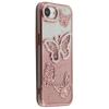 For iPhone 16e Case Rhinestones Decor 3D Butterfly TPU Phone Cover with Glitter Paper
