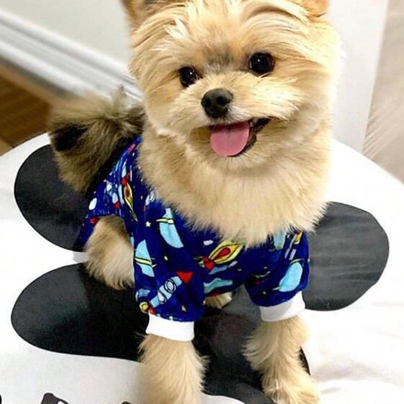 1pc Rocket Dog Pajamas, Cute Cat Costume, Medium Pet Sleepwear , Christmas, Christmas Decor