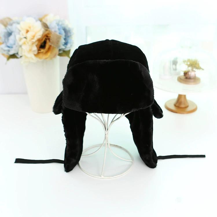 WTEMPO Plush Faux Fur Ear Protection Hats Men's Autumn Winter Outdoor Cycling Skiing Hats Couple Windproof Cold-proof Warm Bomber Hats