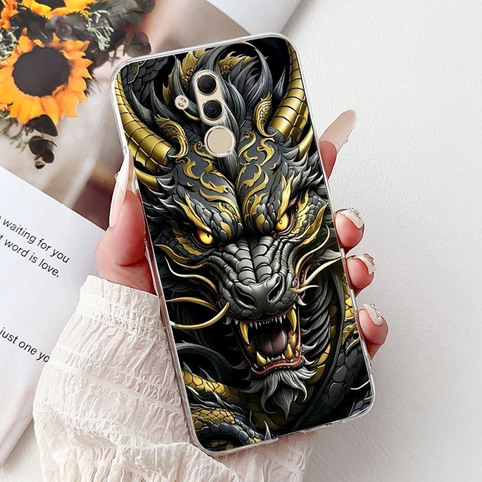 Clear For Huawei Mate 20Lite SNE-LX3 INE-LX2 Back Cover For Huawei Mate 20 Lite Case Cute Cartoon Cat Luxury Flowers Funny Funda