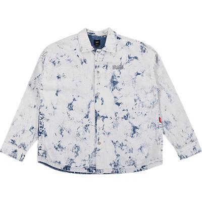 Vintage Style Snake Year Zodiac Button-Up Shirt Jacket Men Shirts Blue White VN000R5KF48