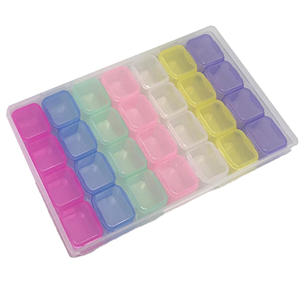 Nail Storage Box 28 Grid Eco Friendly Durable Transparent PP Separate Lid Nail Tip Box for Bead Earrings Jewelry