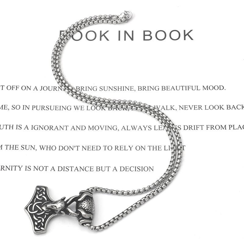 

Ретро Кулон-подвеска из нержавеющей стали в виде головы барана и молота Тора