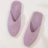 Fashion Elegant Purple Silk Print Design Flat Slippers Women Cozy Warm Fuzzy Brand Home Slipper Lightweight Soft Sole Sandalias De Mujer
