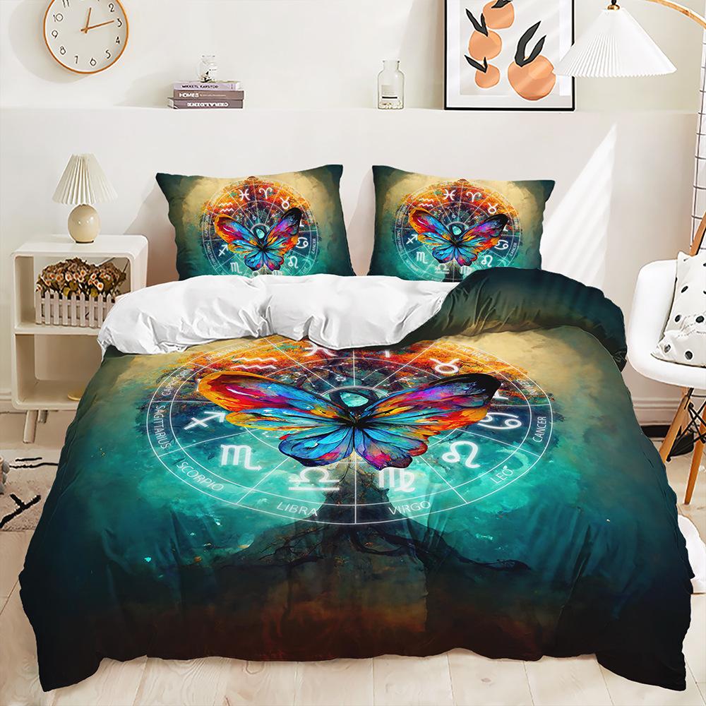 Three-Piece Quilt Cover Gothic Butterfly Kit Bedding Digital Printing Two-Piece Set