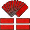 10 Pack Red Self Adhesive Rectangle Reflectors, E11 Approval Road Safety Stick-On Rear Reflectors For Trailer Caravan Truck Lorry Or Agricultural