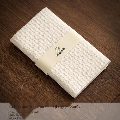 Thickened Water-Absorbent Tea Towel Tablecloth Household Tea Room Cotton Linen Square Teapot Towel Mat Tea Ceremony Utensils