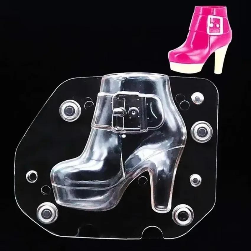 1 Pcs 3D Plastic Women's Boots New Chocolate Mold Cake Decoration Tool DIY Women's Shoes Candy Baking Mold Wholesale