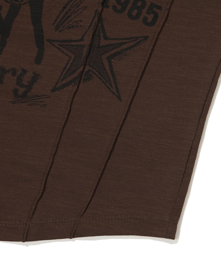 Syupeodeulai W British Pintuck Crop Long Sleeve T-Shirt Brown