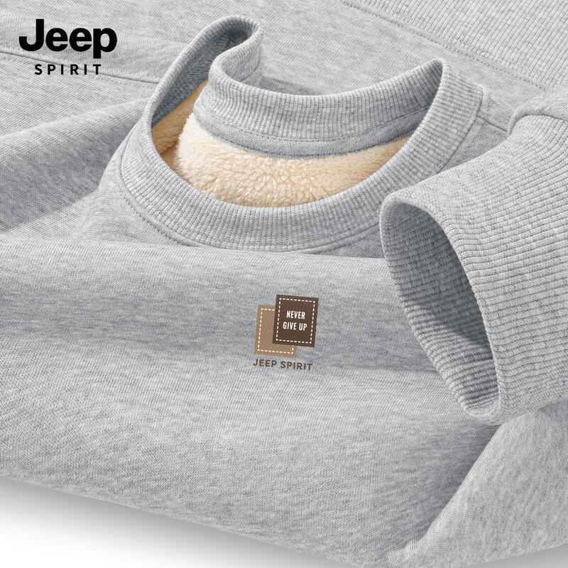 JEEP SPIRIT Men's Fleece Lined Round Neck Sweatshirt